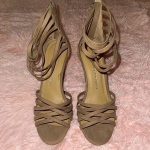 Taupe Wedge Heels